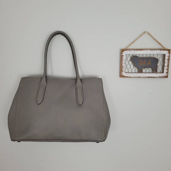 Coach 24218 Bailey Carryall Gray Crossgrain Leather Tote Shoulder Bag Purse - Picture 2 of 11